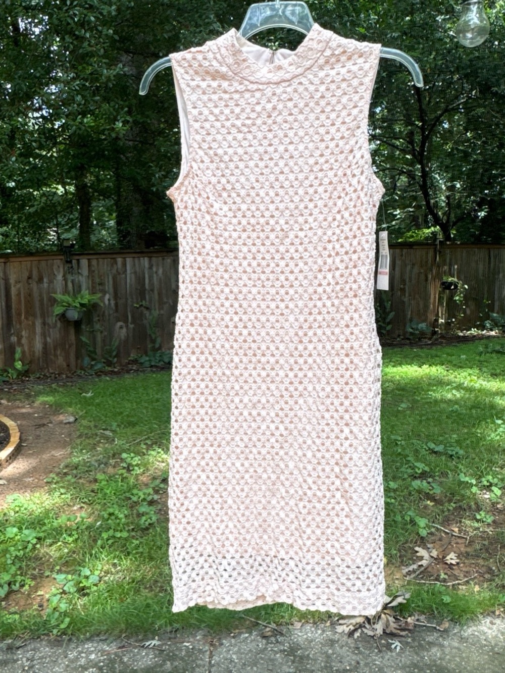 Sleeveless Pink Lace Midi Dress size 10
